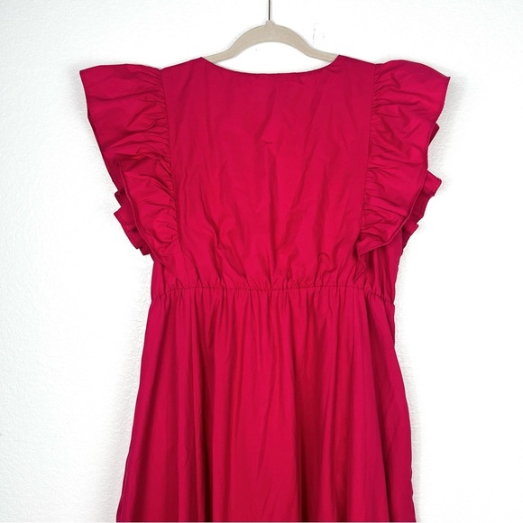 Abercrombie and Fitch Flutter Sleeve Tiered Midi Dress size Large Tall - Picture 5 of 12